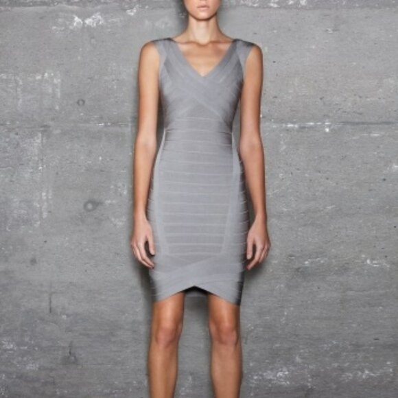 Herve Leger by Max Azria Grey Bandage Cocktail Dress in size XS - Picture 3 of 8